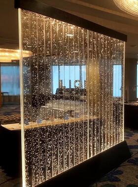 水幕墙屏风大型压克力气泡墙流水造景鱼缸客厅水景隔断装饰酒柜