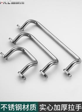 304不锈钢角型带板拉手XAF67/LS531双折弯把手扁头倾斜工业提手