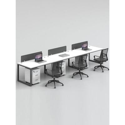 公司职员办公桌办公室家具钢架单排组合屏风工位员工电脑桌椅桌子