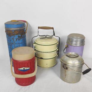 民俗老物件老式保温桶饭盒怀旧棒冰桶多层提盒复古装饰道具摆件