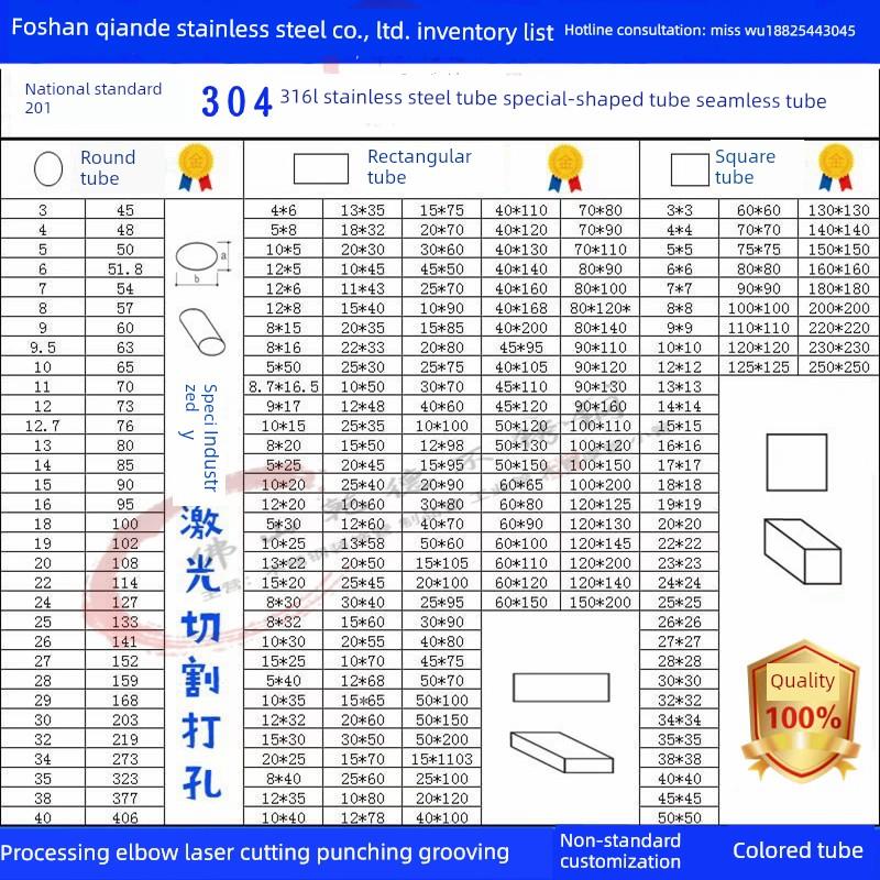 国家标准201 304装饰管产品不锈钢方管圆管扁管抛光不锈钢方管圆