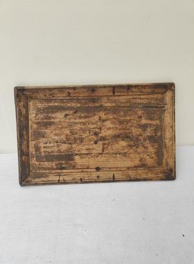 民俗老物件古董怀旧收藏农村老旧托盘传菜盘子实木茶盘道具摆件