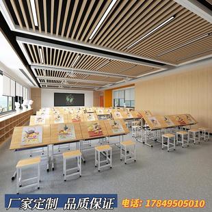 学生专业绘画桌画室专用美术桌培训室水彩写生桌可倾斜美术桌