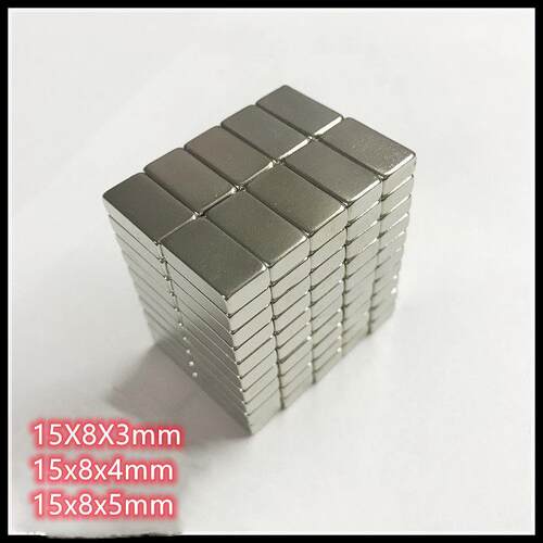 强磁铁15X8X2/3/4/5 长方形磁铁强力磁铁 磁钢15X7X5 钕铁硼磁铁
