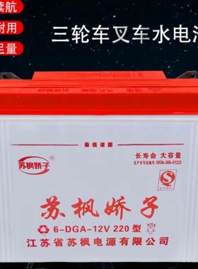 苏枫水电池60斤70斤80斤工程车载重电三轮车电叉车12v水电瓶260型