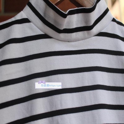 儿童新款立领打底衫2021秋冬款男童女童无袖T恤 宝宝条纹纯棉背心