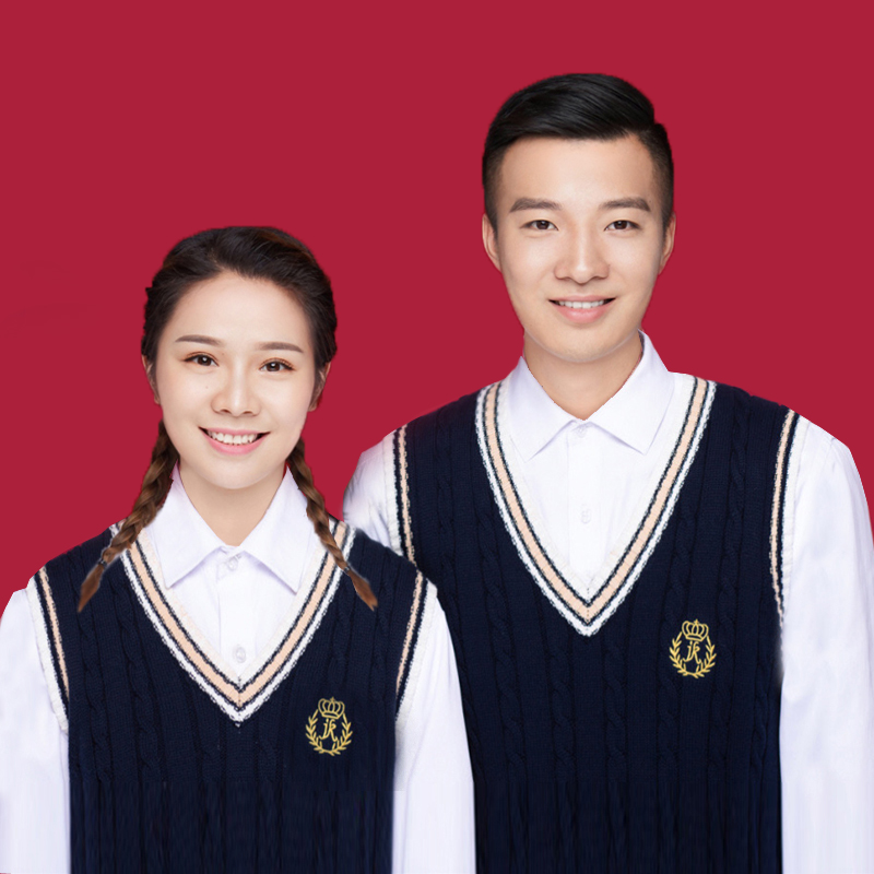 结婚登记照情侣装学院风针织马甲毛衣背心创意领证拍证件照衣服