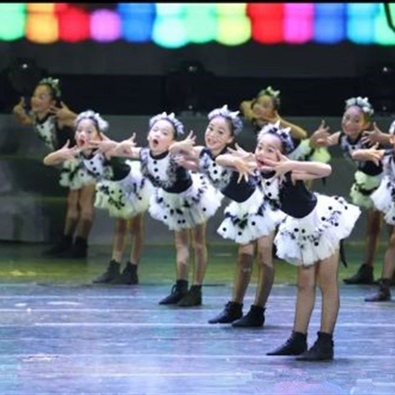 新款儿童爵士舞亮片纱裙幼少儿爵士猫动物小猫咪舞蹈蓬蓬裙演出服