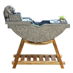 汉韵堂阳台露台落地流水摆件中式 饰造景招财喷泉水景 客厅办公室装