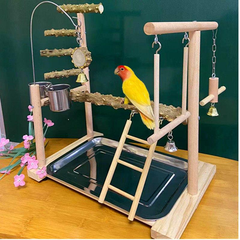玄风鹦鹉玩具虎皮牡丹鸟架站架椰壳笼子花椒木架子站杆秋千游乐场