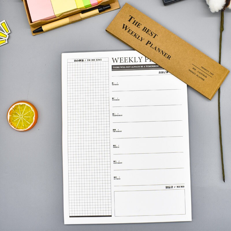 简约复古周计划便签本A4年度每周计划2021年历办公桌面日历备忘录