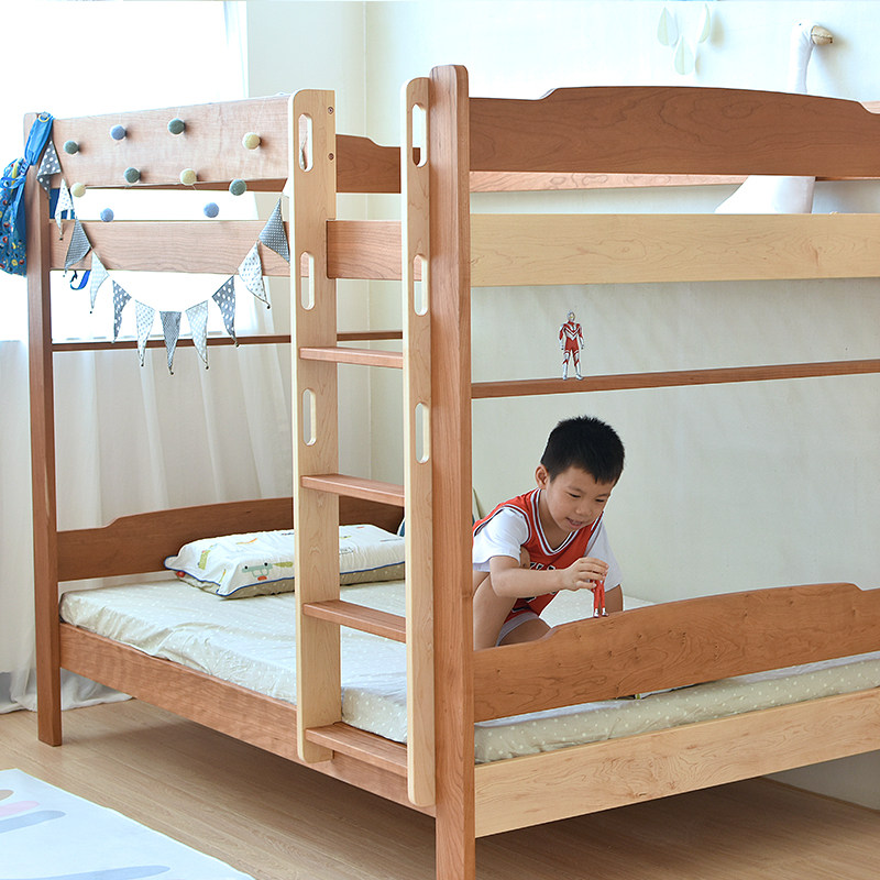 儿童床下下铺双层床男孩女孩树屋床子母床高低床高架床全实木观元