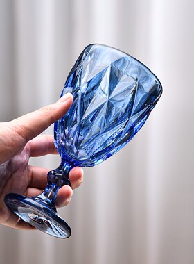 法兰晶欧式彩色高脚玻璃杯家用客厅葡萄酒红酒杯轻奢果汁饮料杯子