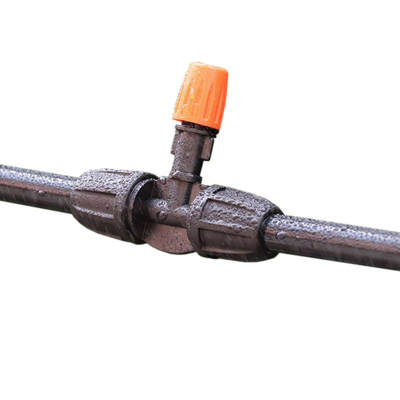 雾化降温系统工厂除尘自动浇花喷雾三通喷头微喷水管吊装喷淋设备