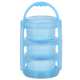 日式草莓保鲜碗三件套圆形带盖上班族陶瓷碗微波炉加热饭盒分层碗