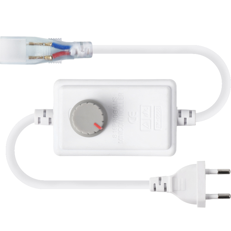 LED灯带调光器220V手动旋钮控制器柔性灯带亮度明暗调节驱动插头