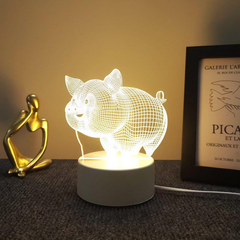 可爱小猪小夜灯2024新款床头灯宿舍床上用柔光夜晚插电款网红夜间