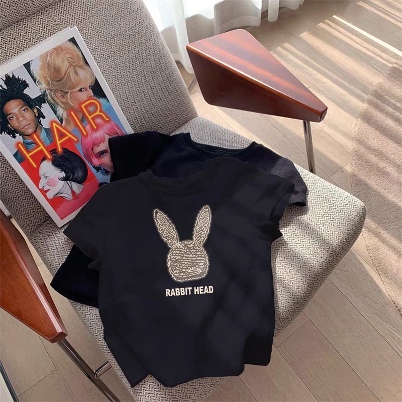 女童短袖t恤纯棉童装夏装2025新款儿童衣服夏季小女孩玫红色上衣