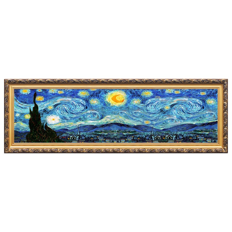 欧式床头画客厅装饰画手绘油画卧室餐厅玄关沙发挂画名画巨人山图片
