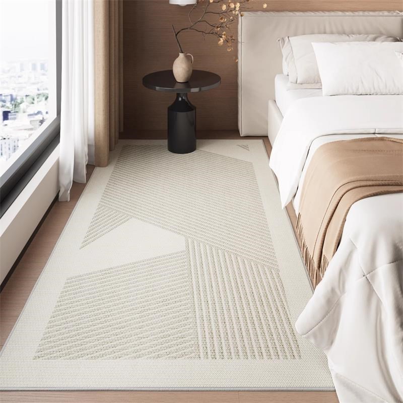 卧室床边毯侘寂风客厅沙发茶几毯日式主卧房间床头边地垫长条地毯