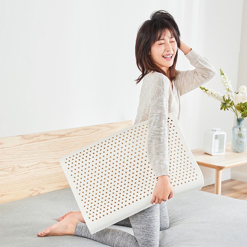 8H泰国天然乳胶枕头护颈椎橡胶记忆枕单人三曲线高低枕芯Z2S