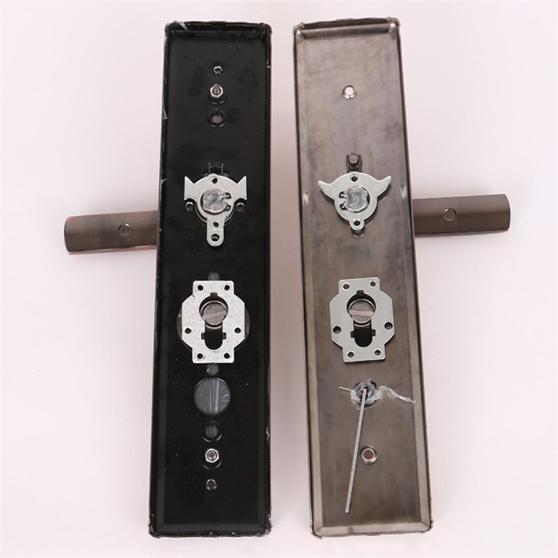 防盗门把手面板加厚防撬门锁复古实心手把大门拉手锁多功能通用型