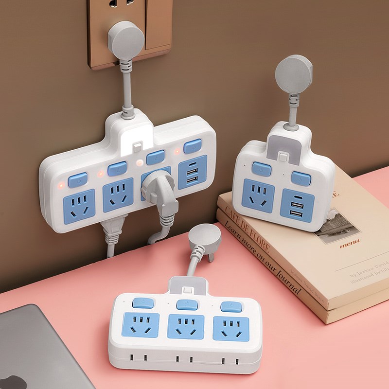 公品年插座一转多孔转换器排插家用扩展器分插器拖线板插板插头