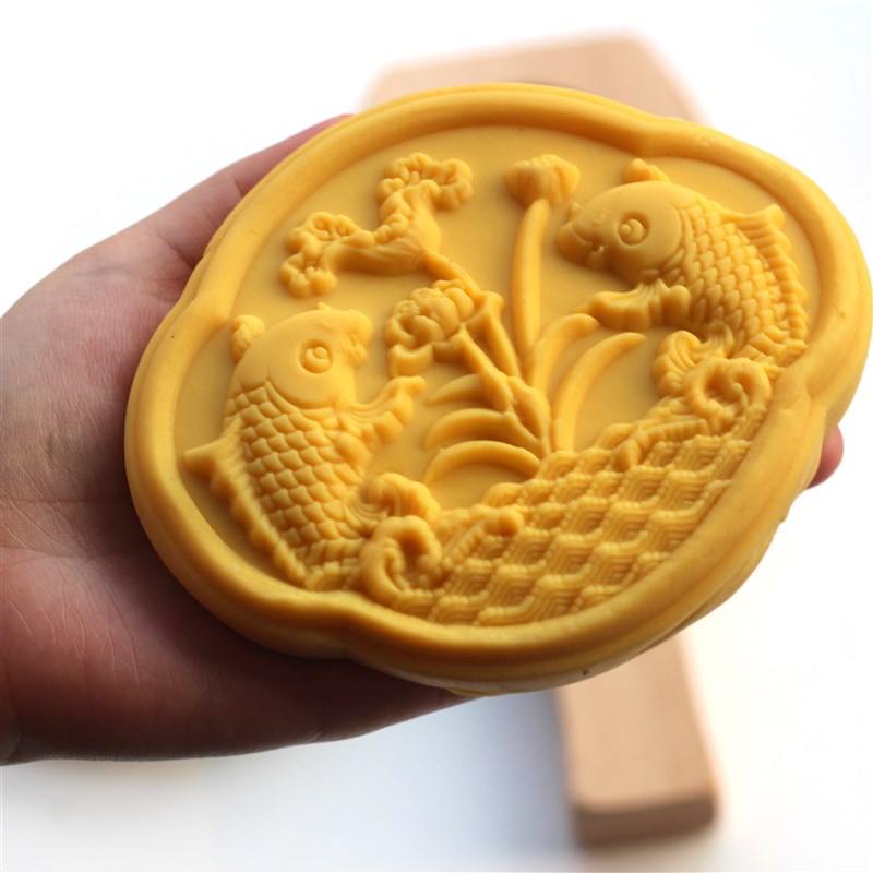 匠心单孔立体面食糕点点心馒头绿豆南瓜饼冰皮月饼模具木质