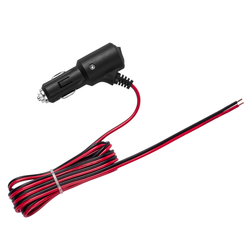 车载点烟器插头带开关大功率带线纯铜线12V24V汽车延长电源线通用