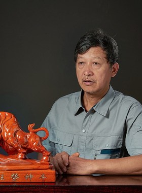 花梨木雕牛摆件工艺品招财旺势神牛家居装饰办公酒店公司开业礼品