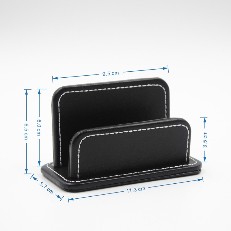 商务创意皮质名片盒 名片架名片座 皮革办公用品桌面收纳整理定制