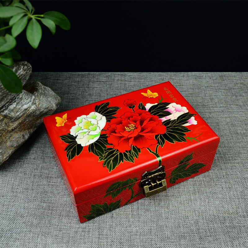 民间特色手工艺品漆器首饰盒中国特色礼物送老外珠宝收纳盒