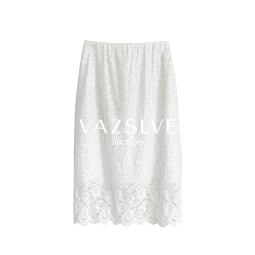 VAZSLVE/全新奢品捡漏白亮片刺绣开衩a字裙小个子蕾丝裙ASQ2225