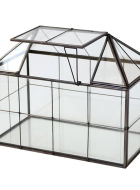 玻璃花房工艺品家居摆件微景观多肉植物养殖阳光房干花花瓶16085A