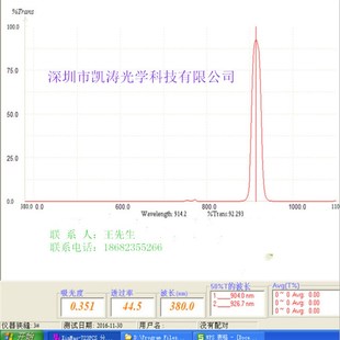 生产940窄带滤光片 高透深截止虹膜识别滤光片