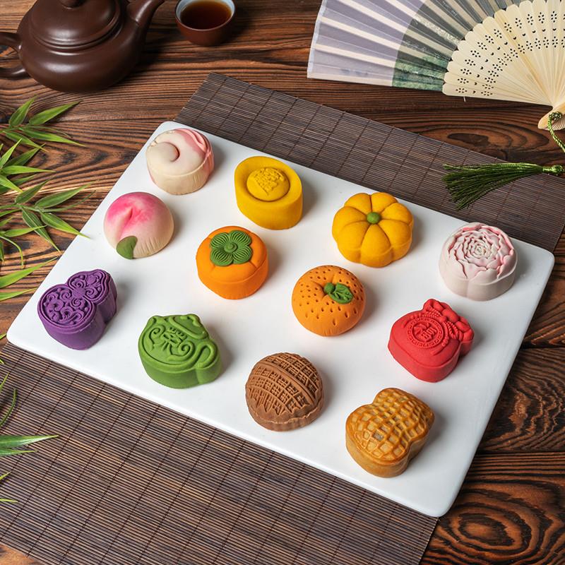 新日期宫廷国潮果子月饼中