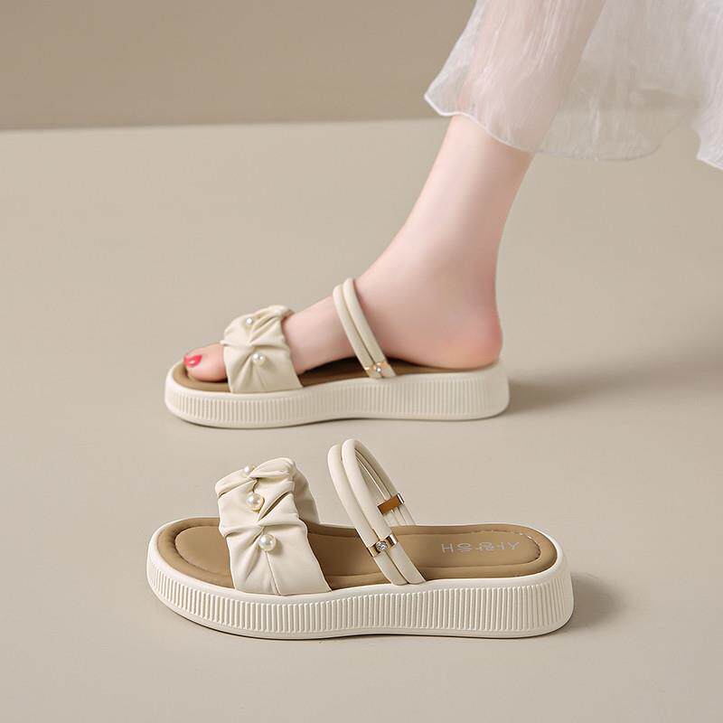 极速仙女风两穿凉鞋女夏季外穿配裙子孕妇半拖34码精致一字沙滩凉