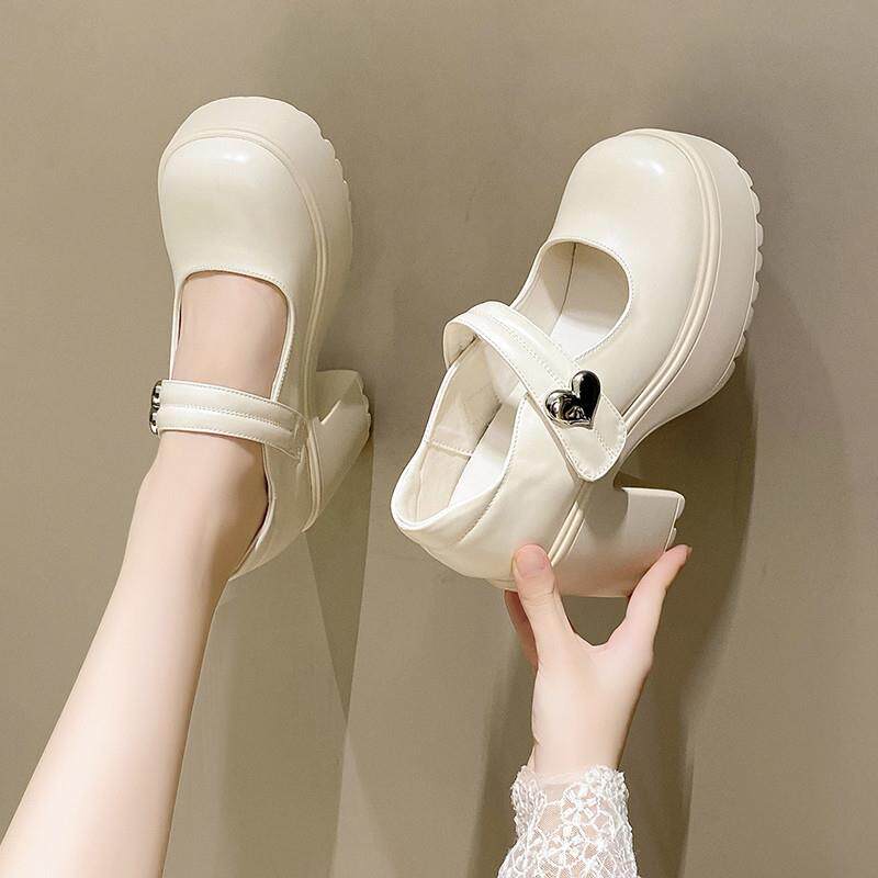 极速12cm主婚纱神器厚底松糕鞋结婚婚鞋轻便粗跟增高玛丽珍鞋高跟