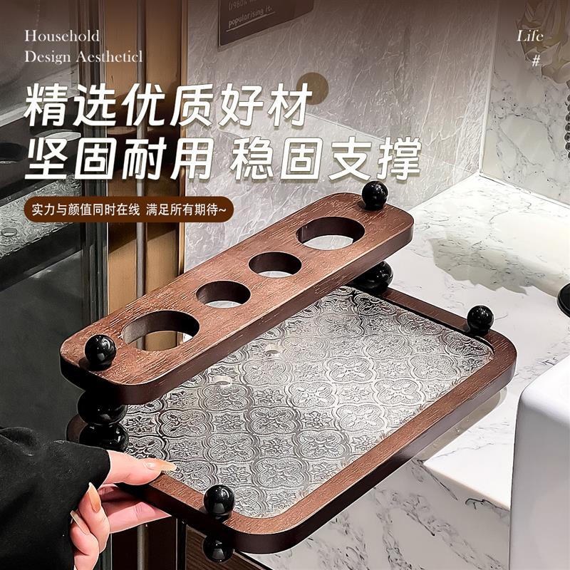 新品新中式浴室置物架家用