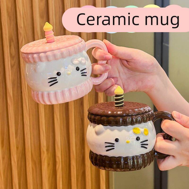可爱hellokitty马克杯带盖