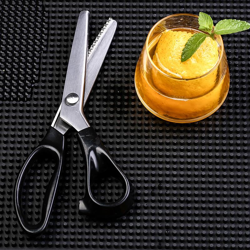 新品酒吧不锈钢锯齿剪刀 橙皮柠檬皮形状花边剪刀 鸡尾酒橘皮装饰