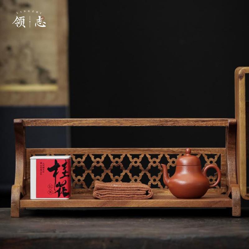 胡桃木实木博古架功夫茶具