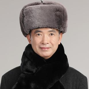 苏联冬季狗皮帽子东北长毛雷锋帽男户外防寒骑车护耳加厚保暖棉帽