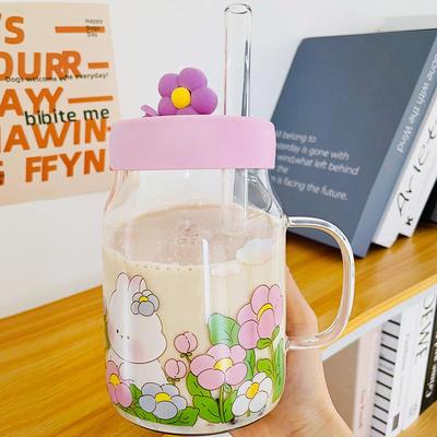 耐高温玻璃杯小清新印花学