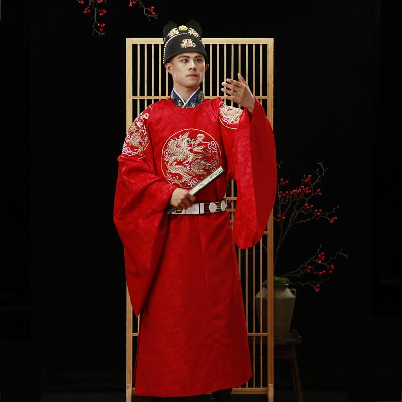 极速炎蔻明制圆领袍男士汉