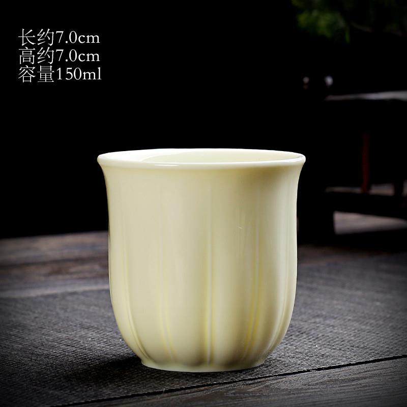 羊脂玉功夫茶杯复古陶瓷杯子小品茗白酒杯二两茶盏单个待客主人杯