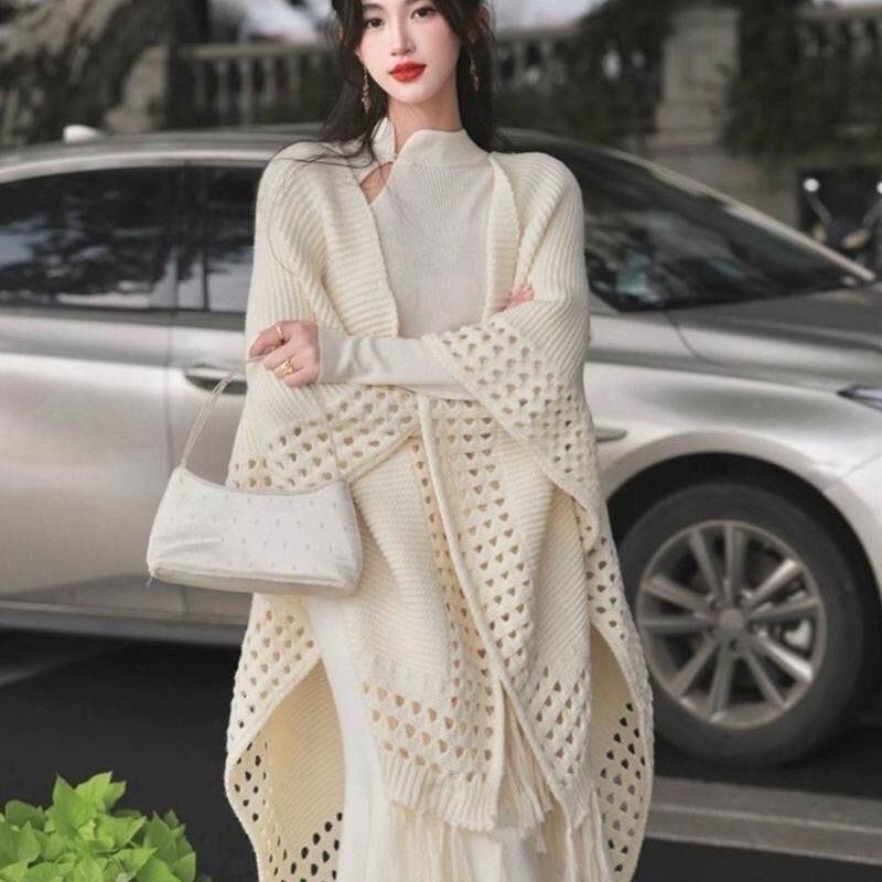 旗袍披肩斗篷复古镂空时尚
