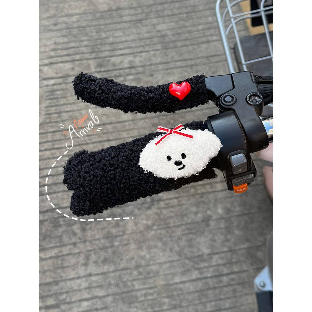 电动电瓶车手把套三轮车毛绒保暖自行车把手套冬季摩托护手罩冬款