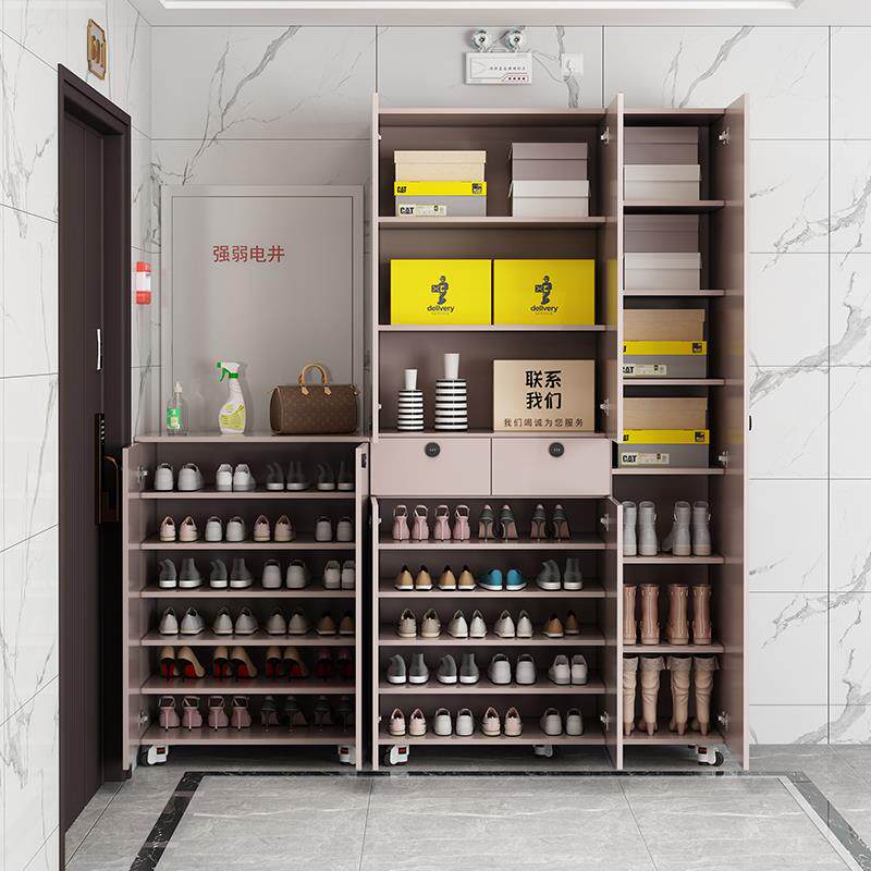 楼道带滑轮可移动带锁鞋柜门外柜走廊用密码锁电梯入户门口储物柜