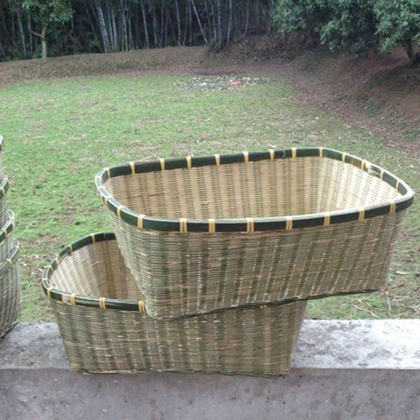 竹编制品长方形竹筐家用厨房超市水果蔬菜收纳篮编织竹篮馒头筐